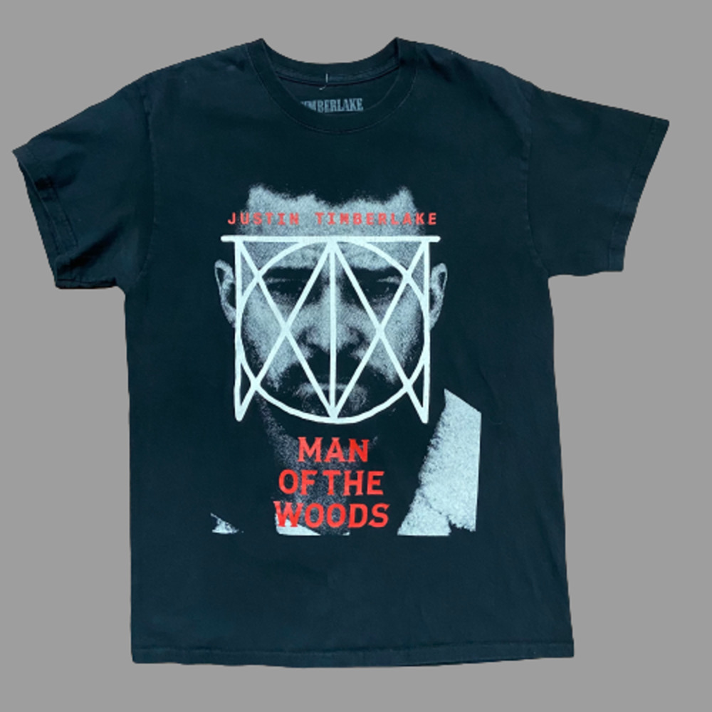 Justin Timberlake Man Of The Woods Tour Concert Black Red T-Shirt Women's Medium